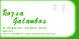 rozsa galambos business card